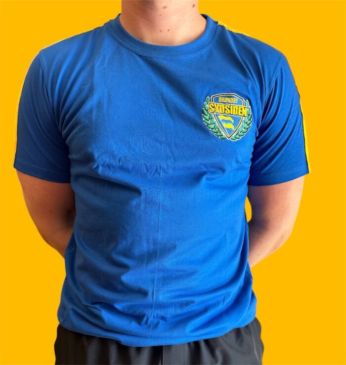 Sydsiden Brøndby t-shirt m. broderet logo (Blå)